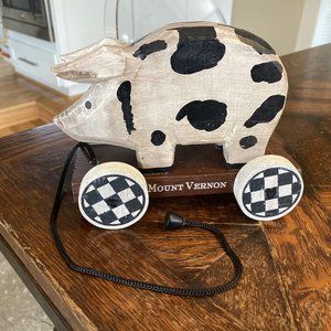Mount Vernon Folk Art “Ossabaw Island Hog” PULL TOY George Washington